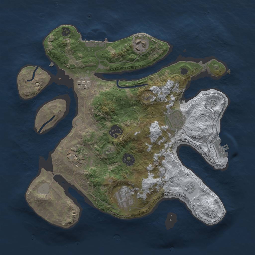 Rust Map: Procedural Map, Size: 3000, Seed: 595, 15 Monuments