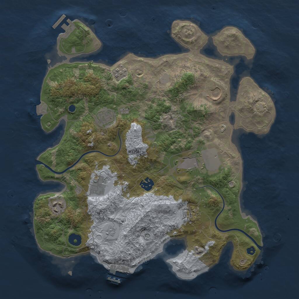 Rust Map: Procedural Map, Size: 3500, Seed: 73, 14 Monuments