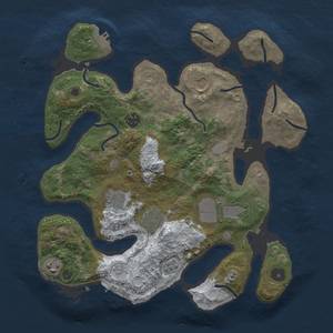 Thumbnail Rust Map: Procedural Map, Size: 3500, Seed: 73, 16 Monuments