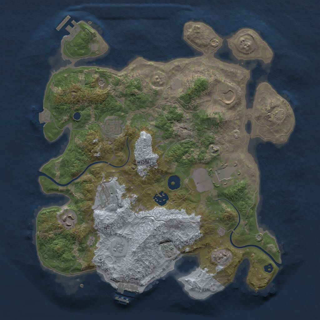 Rust Map: Procedural Map, Size: 3500, Seed: 73, 13 Monuments
