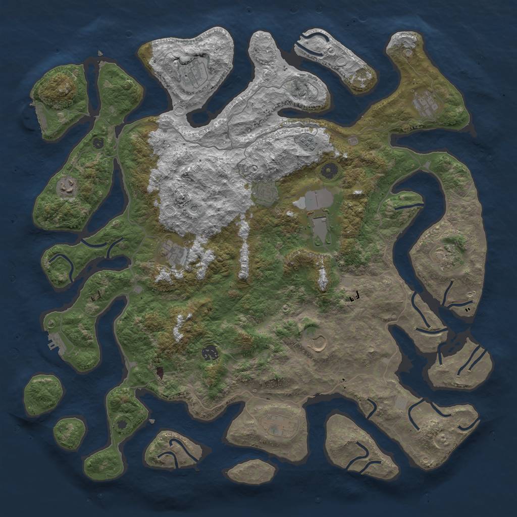 Rust Map: Procedural Map, Size: 4800, Seed: 874400671, 19 Monuments