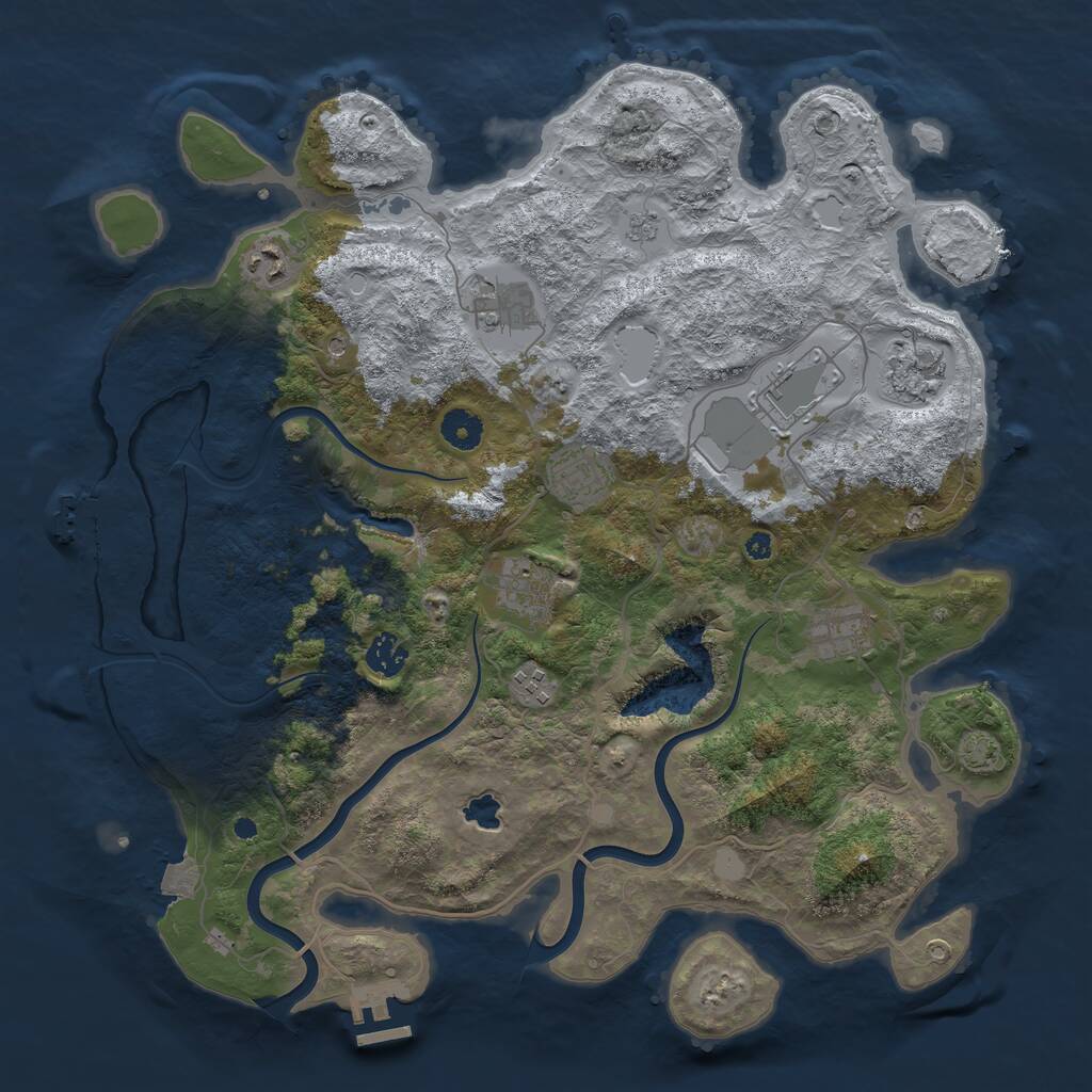 Rust Map: Procedural Map, Size: 4000, Seed: 66004, 15 Monuments