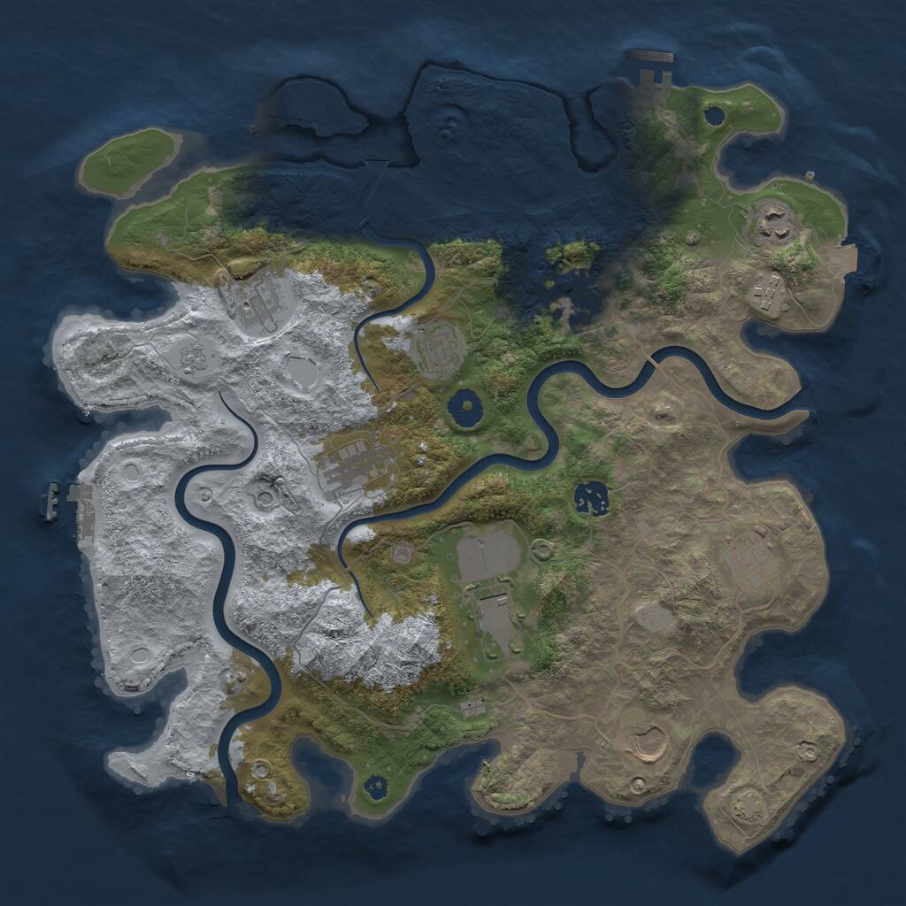 Rust Map: Procedural Map, Size: 3800, Seed: 1742266293, 16 Monuments