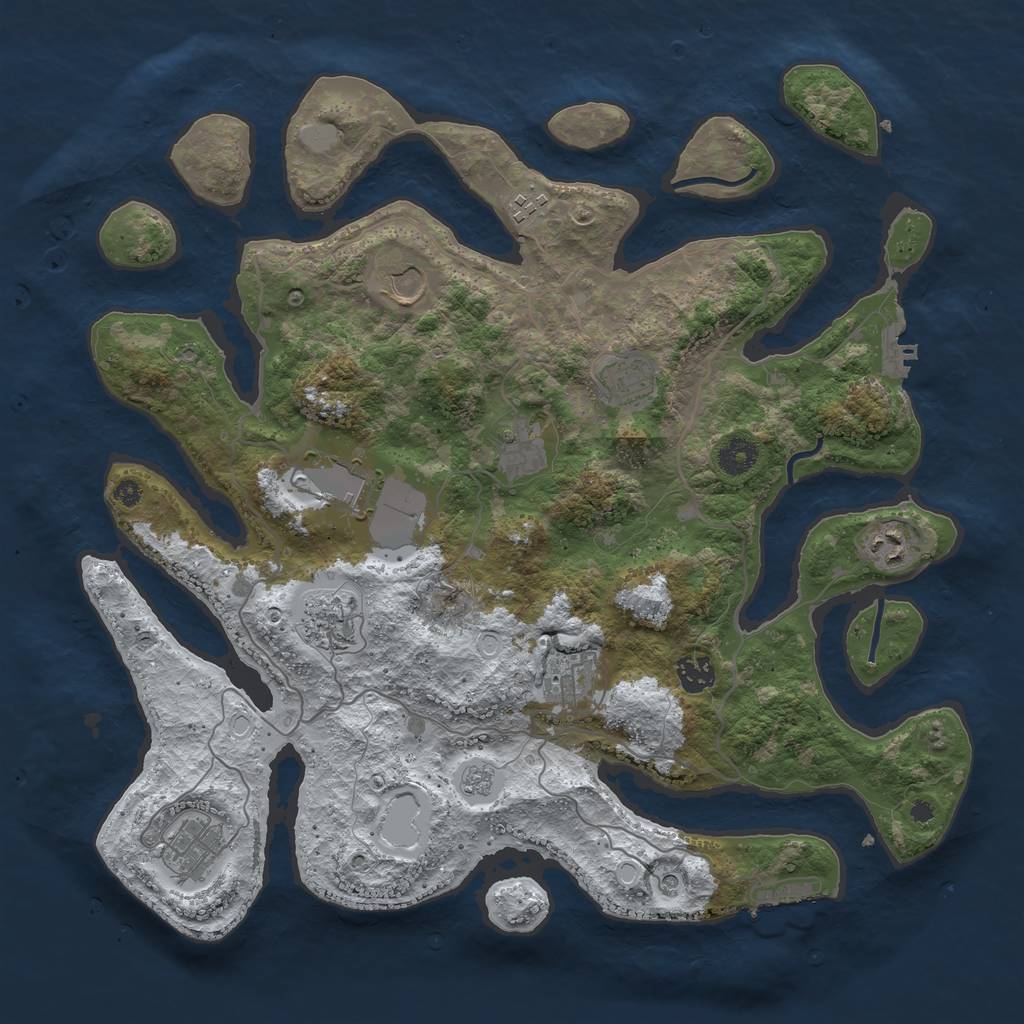 Rust Map: Procedural Map, Size: 4000, Seed: 356869, 19 Monuments