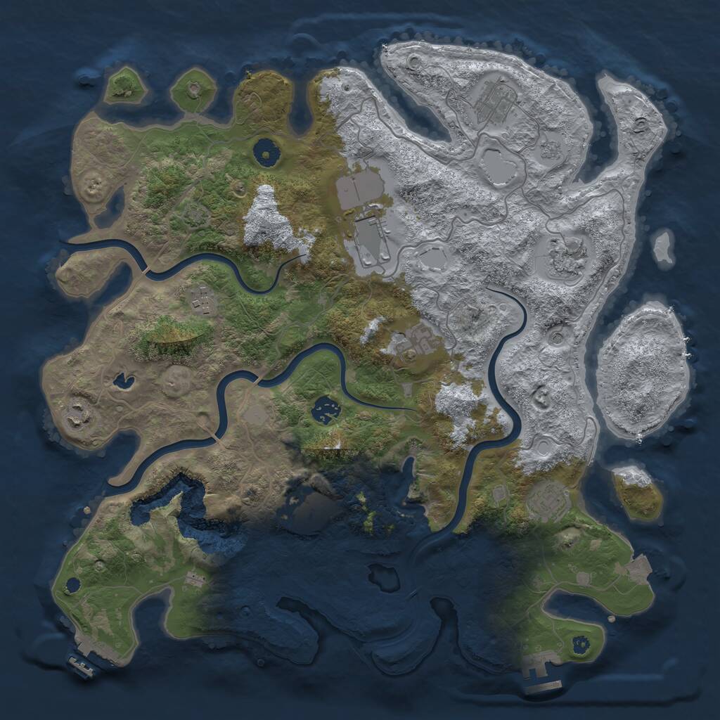 Rust Map: Procedural Map, Size: 4000, Seed: 3568745, 15 Monuments