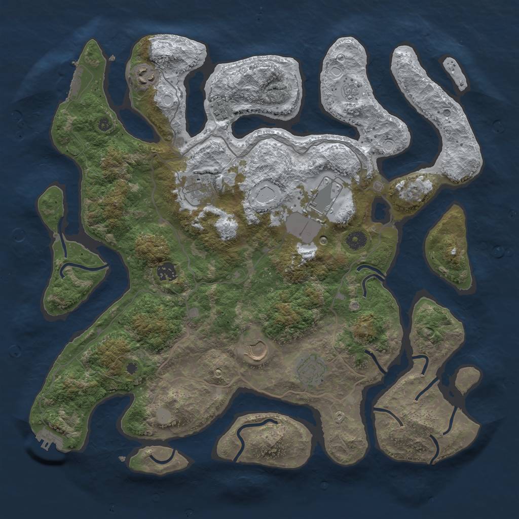 Rust Map: Procedural Map, Size: 4000, Seed: 53867113, 15 Monuments