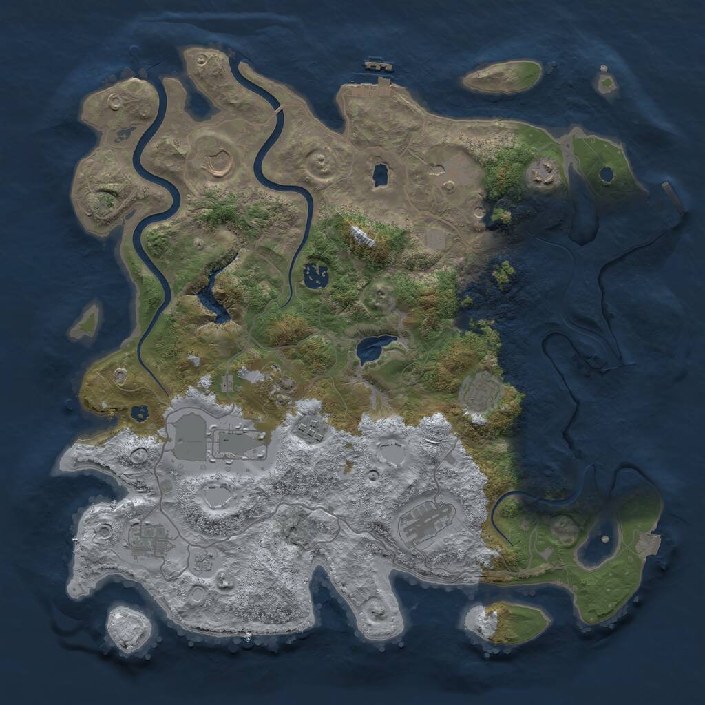 Rust Map: Procedural Map, Size: 4000, Seed: 301, 16 Monuments