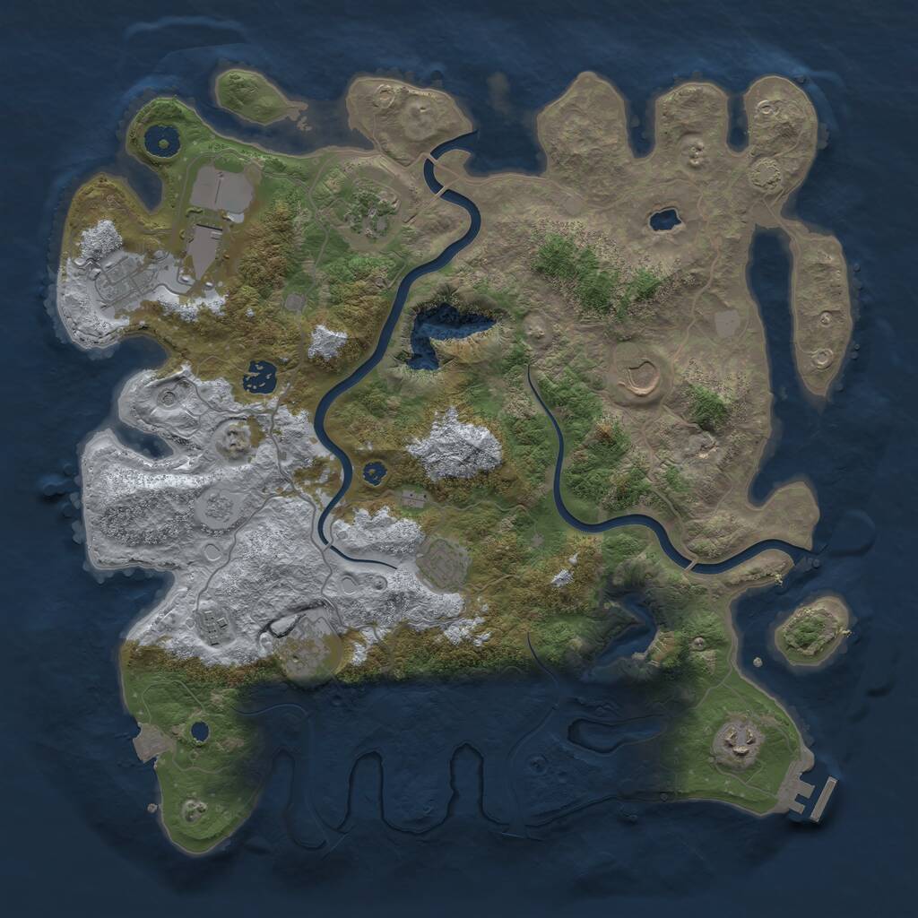 Rust Map: Procedural Map, Size: 4000, Seed: 76, 14 Monuments