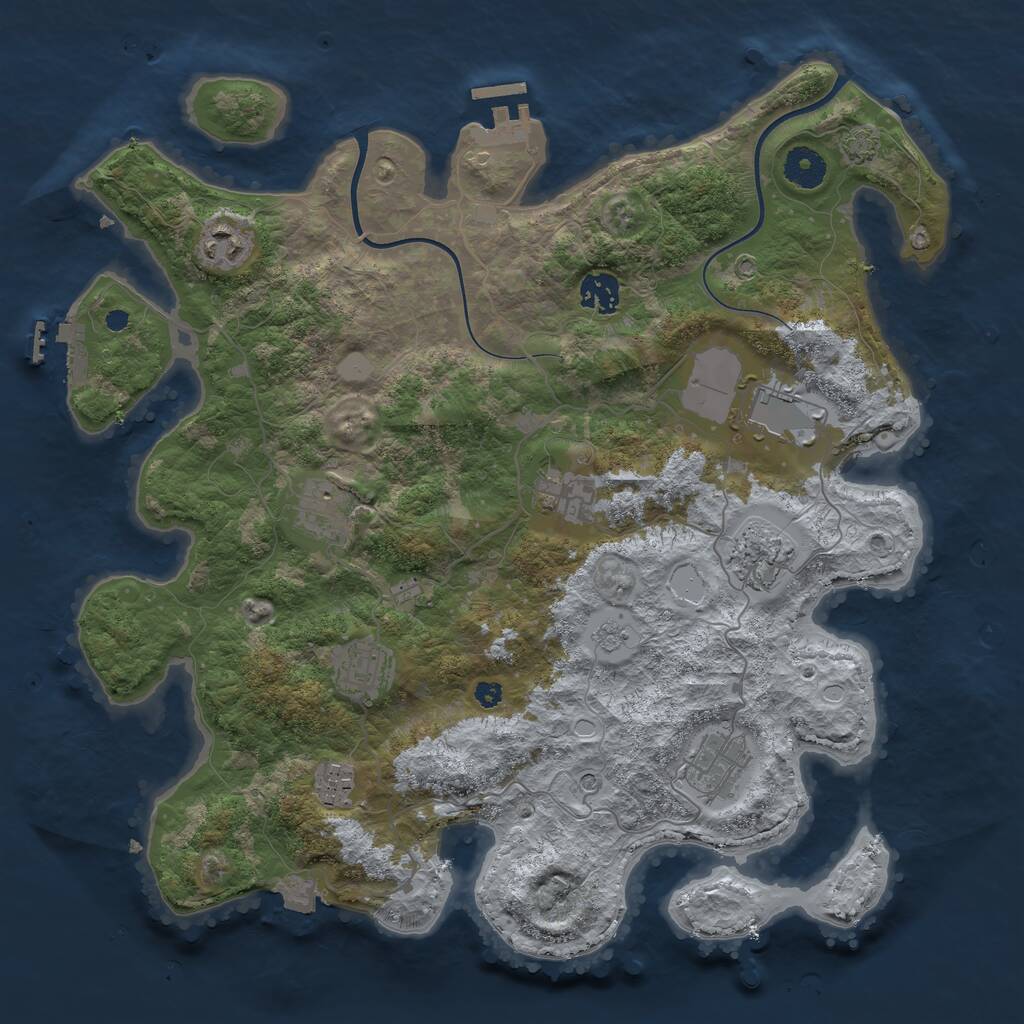 Rust Map: Procedural Map, Size: 3750, Seed: 30266371, 15 Monuments
