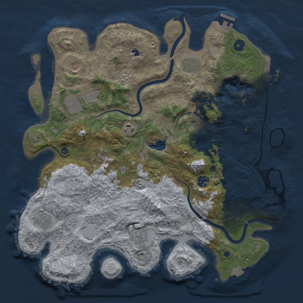 Rust Map: Procedural Map, Size: 4000, Seed: 900643, 15 Monuments