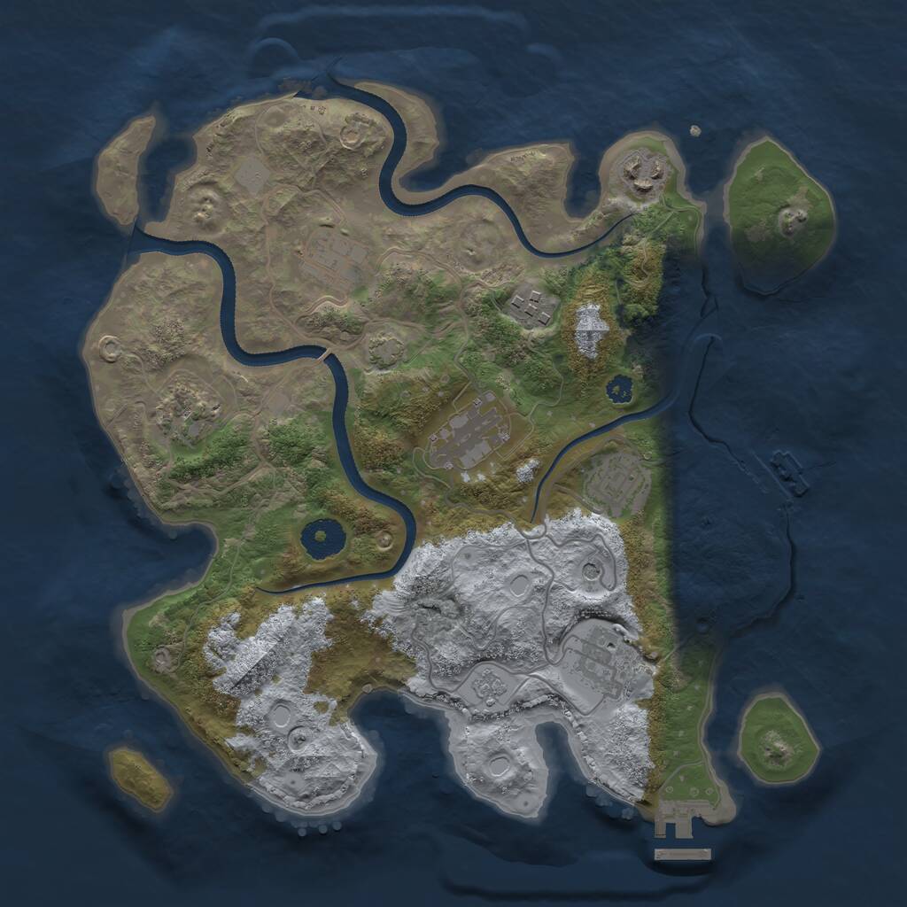 Rust Map: Procedural Map, Size: 3250, Seed: 658311821, 13 Monuments