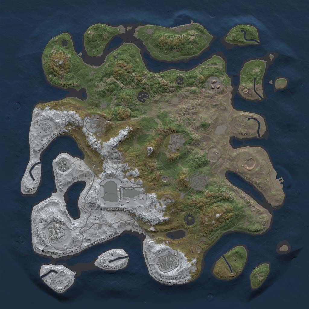 Rust Map: Procedural Map, Size: 4000, Seed: 431448, 19 Monuments