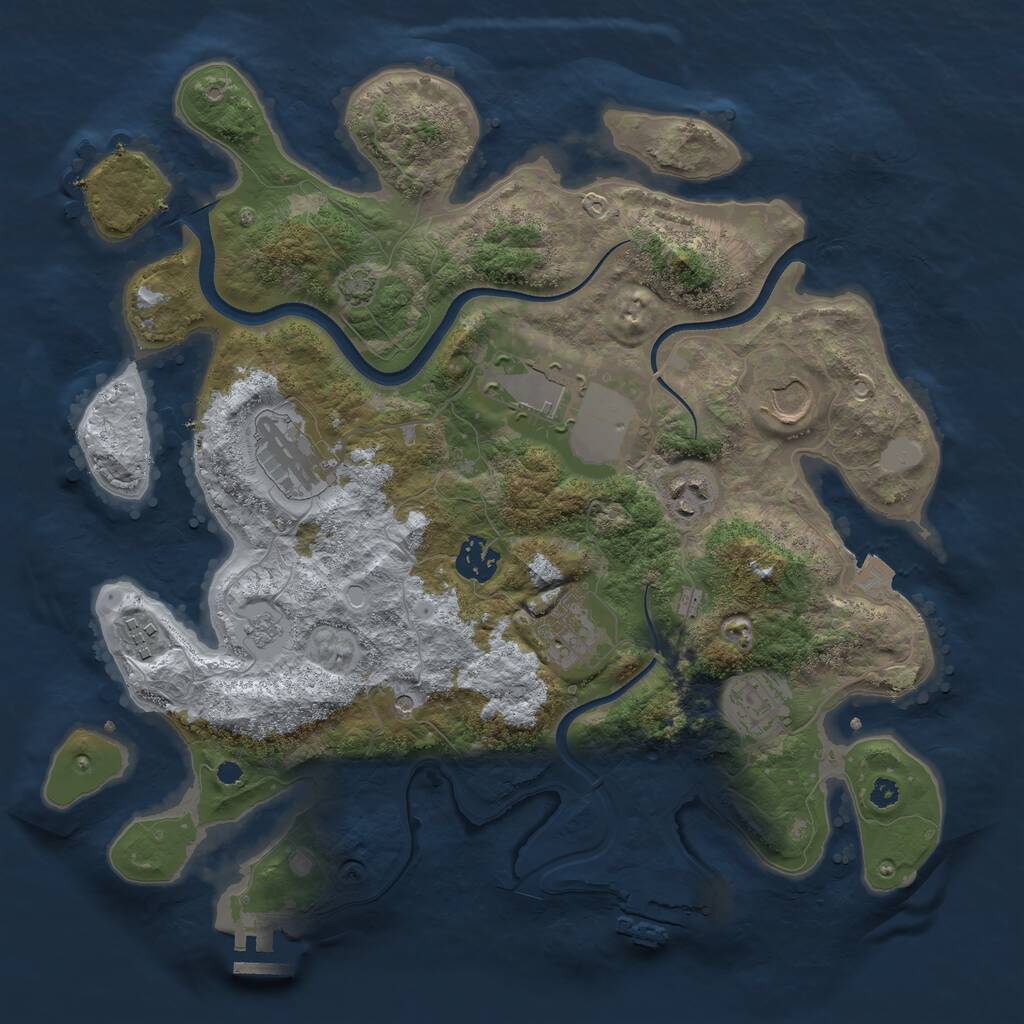 Rust Map: Procedural Map, Size: 3550, Seed: 326086, 14 Monuments