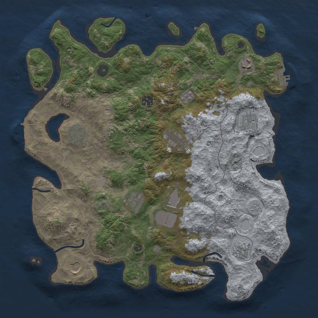 Rust Map: Procedural Map, Size: 4000, Seed: 5238420, 17 Monuments
