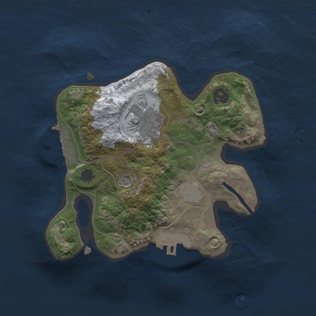 Rust Map: Procedural Map, Size: 2000, Seed: 342343, 9 Monuments