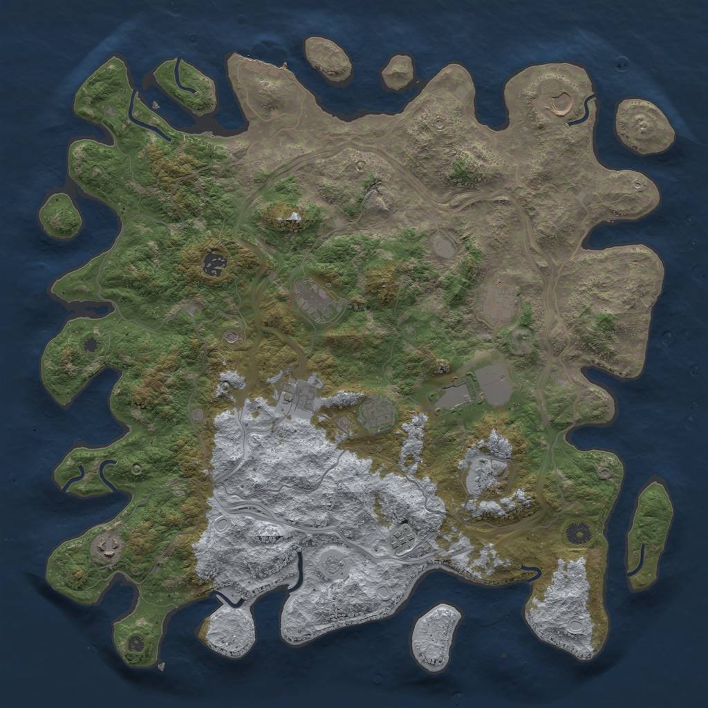 Rust Map: Procedural Map, Size: 4500, Seed: 3619, 18 Monuments