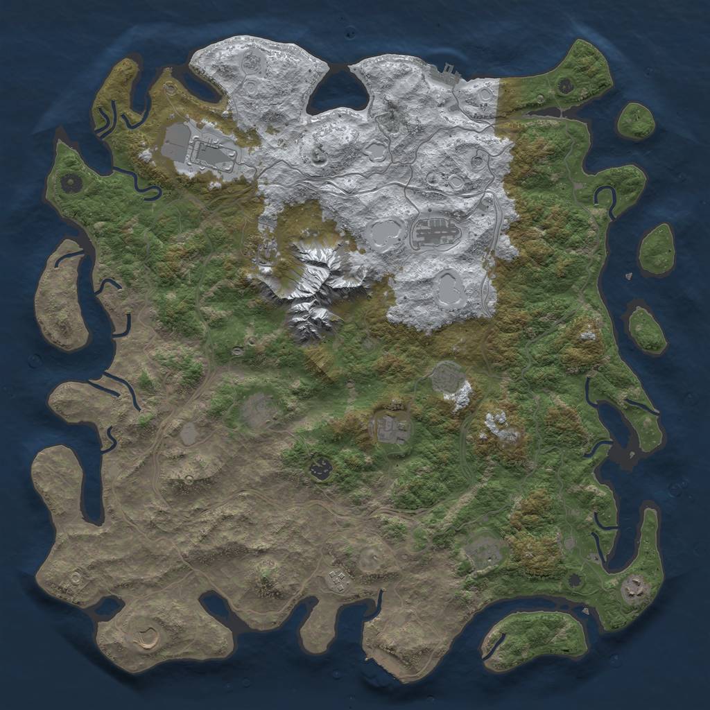 Rust Map: Procedural Map, Size: 5000, Seed: 952965844, 20 Monuments