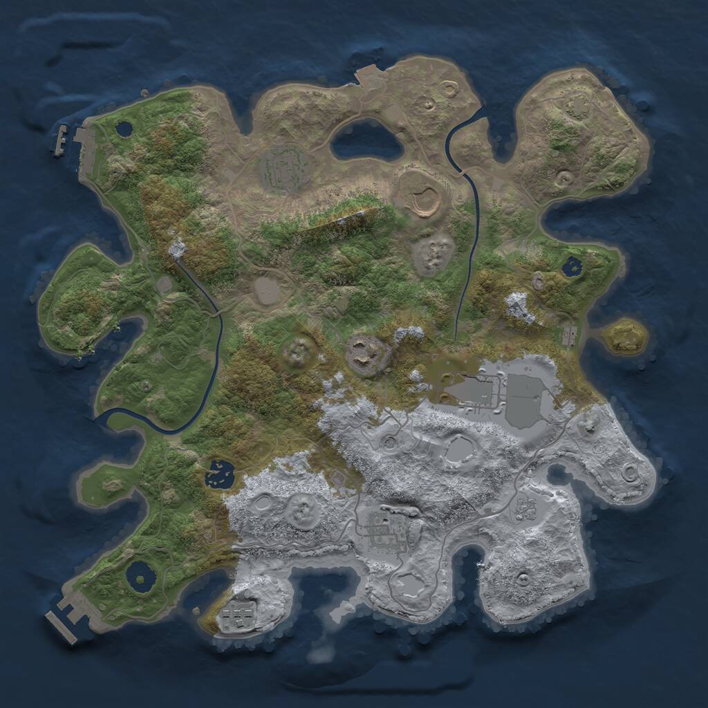Rust Map: Procedural Map, Size: 3550, Seed: 182190, 13 Monuments