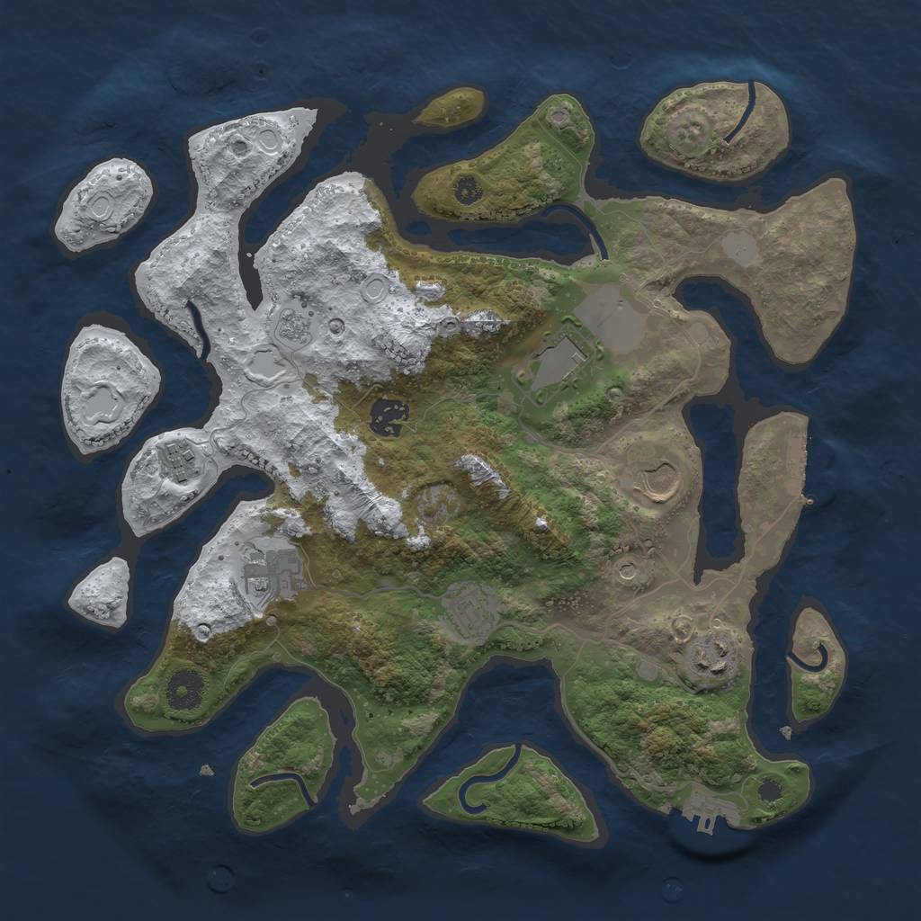 Rust Map: Procedural Map, Size: 3500, Seed: 16123, 16 Monuments