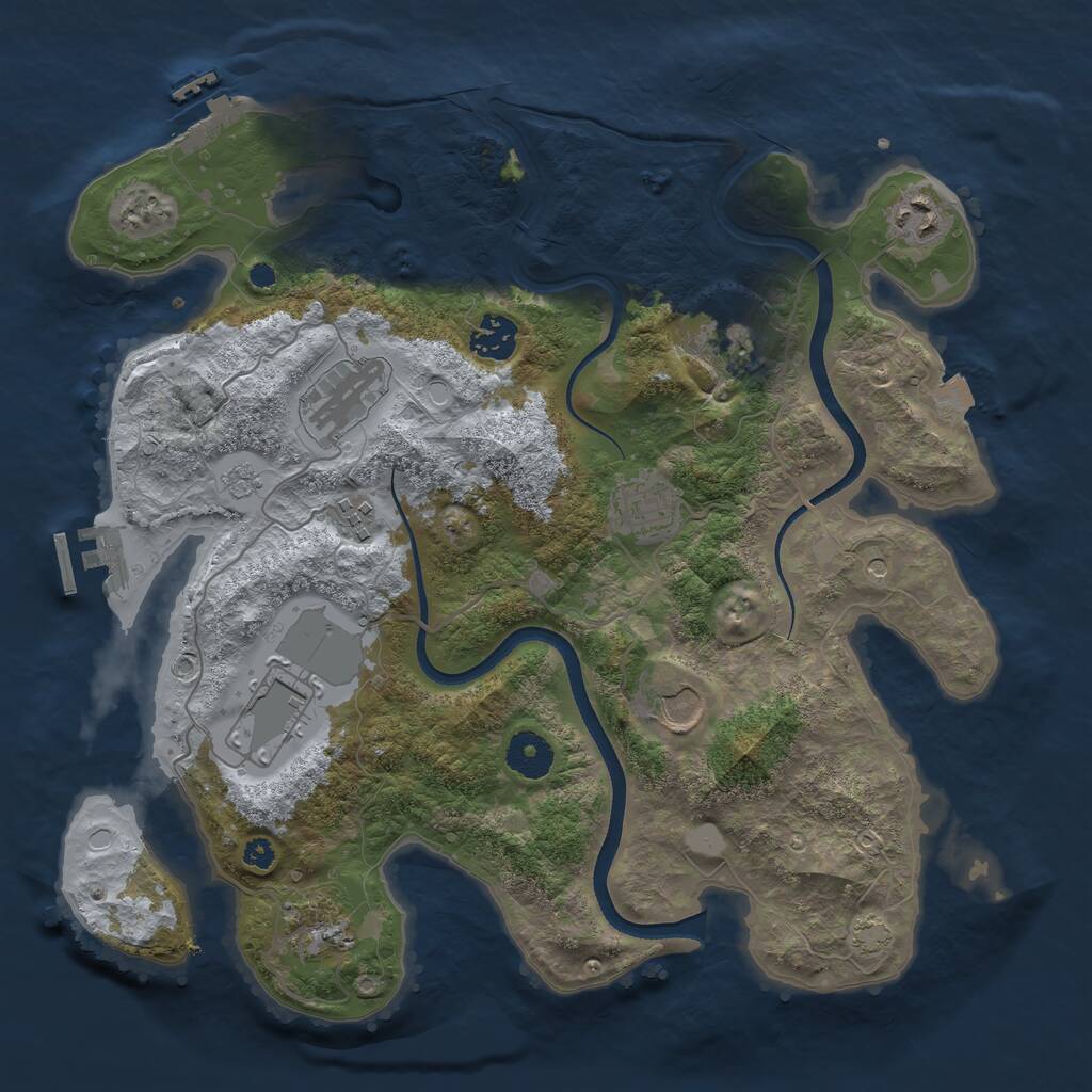 Rust Map: Procedural Map, Size: 3550, Seed: 397743, 15 Monuments