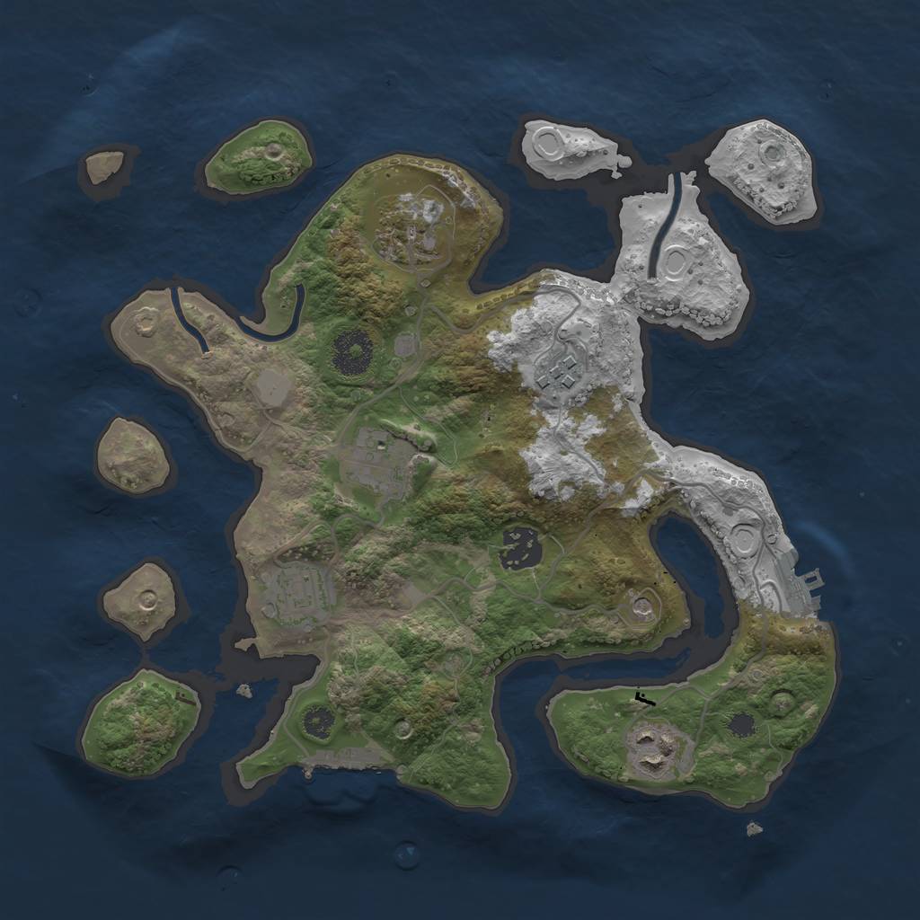 Rust Map: Procedural Map, Size: 3100, Seed: 123, 14 Monuments