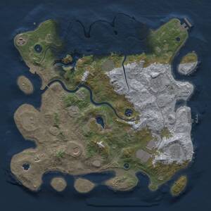 Thumbnail Rust Map: Procedural Map, Size: 4000, Seed: 53, 16 Monuments