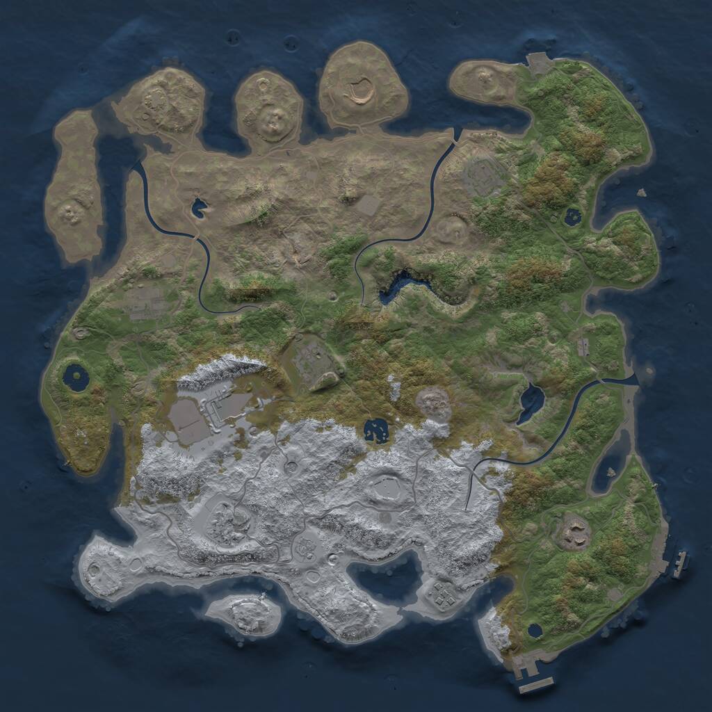 Rust Map: Procedural Map, Size: 4100, Seed: 166894564, 15 Monuments