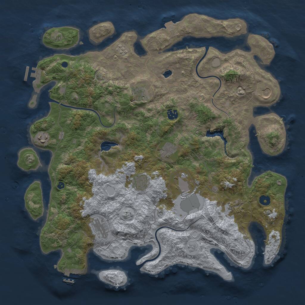 Rust Map: Procedural Map, Size: 4200, Seed: 720, 16 Monuments