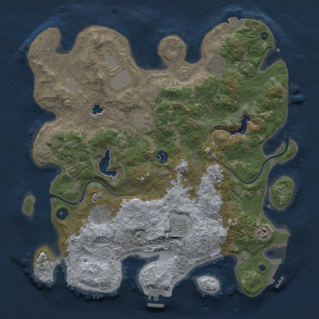 Rust Map: Procedural Map, Size: 4000, Seed: 106151921, 14 Monuments