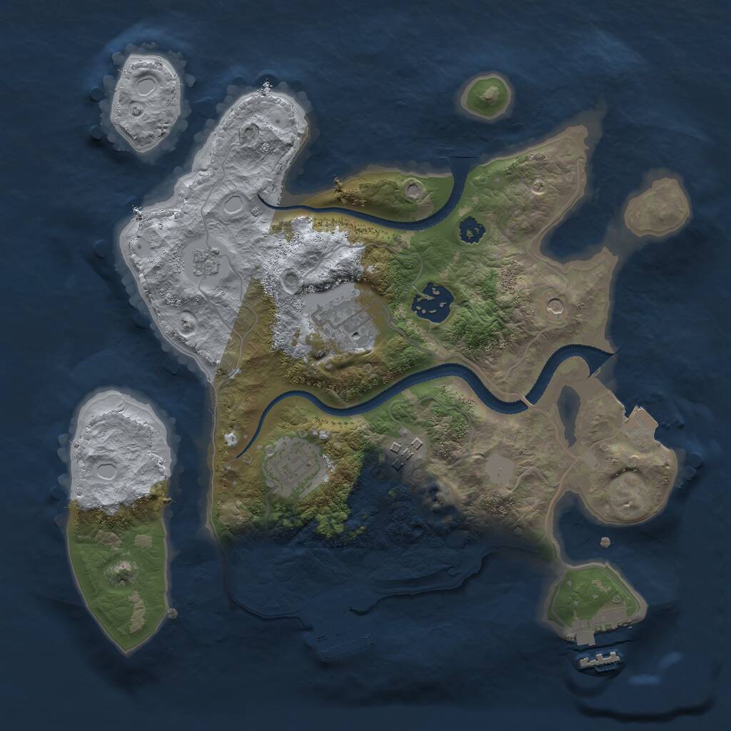Rust Map: Procedural Map, Size: 2843, Seed: 131314, 9 Monuments