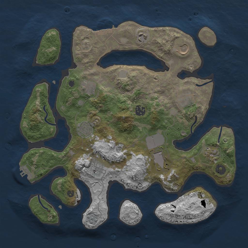 Rust Map: Procedural Map, Size: 3550, Seed: 818989, 18 Monuments
