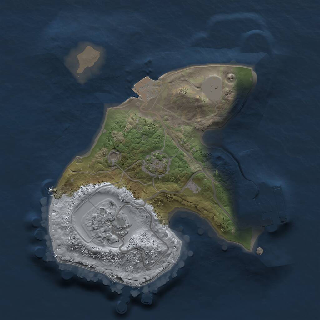 Rust Map: Procedural Map, Size: 1800, Seed: 2147483647, 4 Monuments