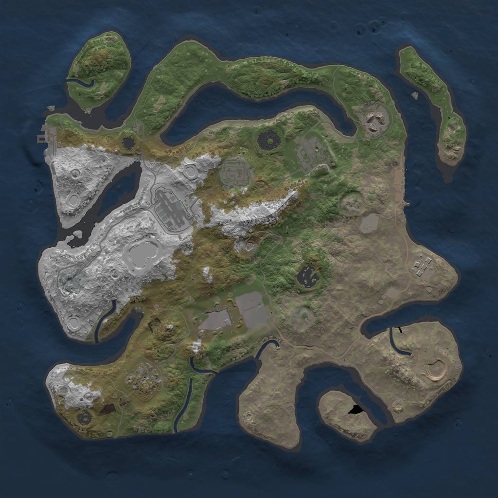 Rust Map: Procedural Map, Size: 3500, Seed: 248715049, 17 Monuments