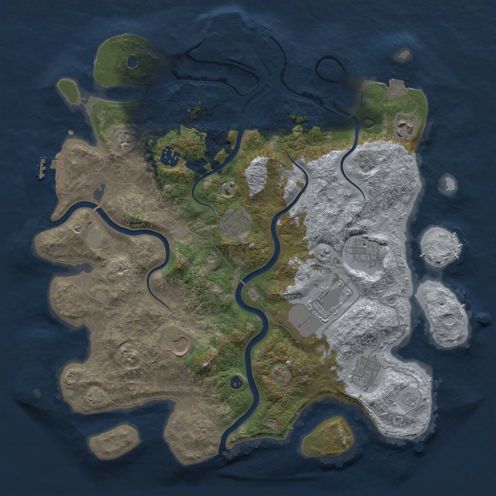 Rust Map: Procedural Map, Size: 3875, Seed: 64746767, 14 Monuments