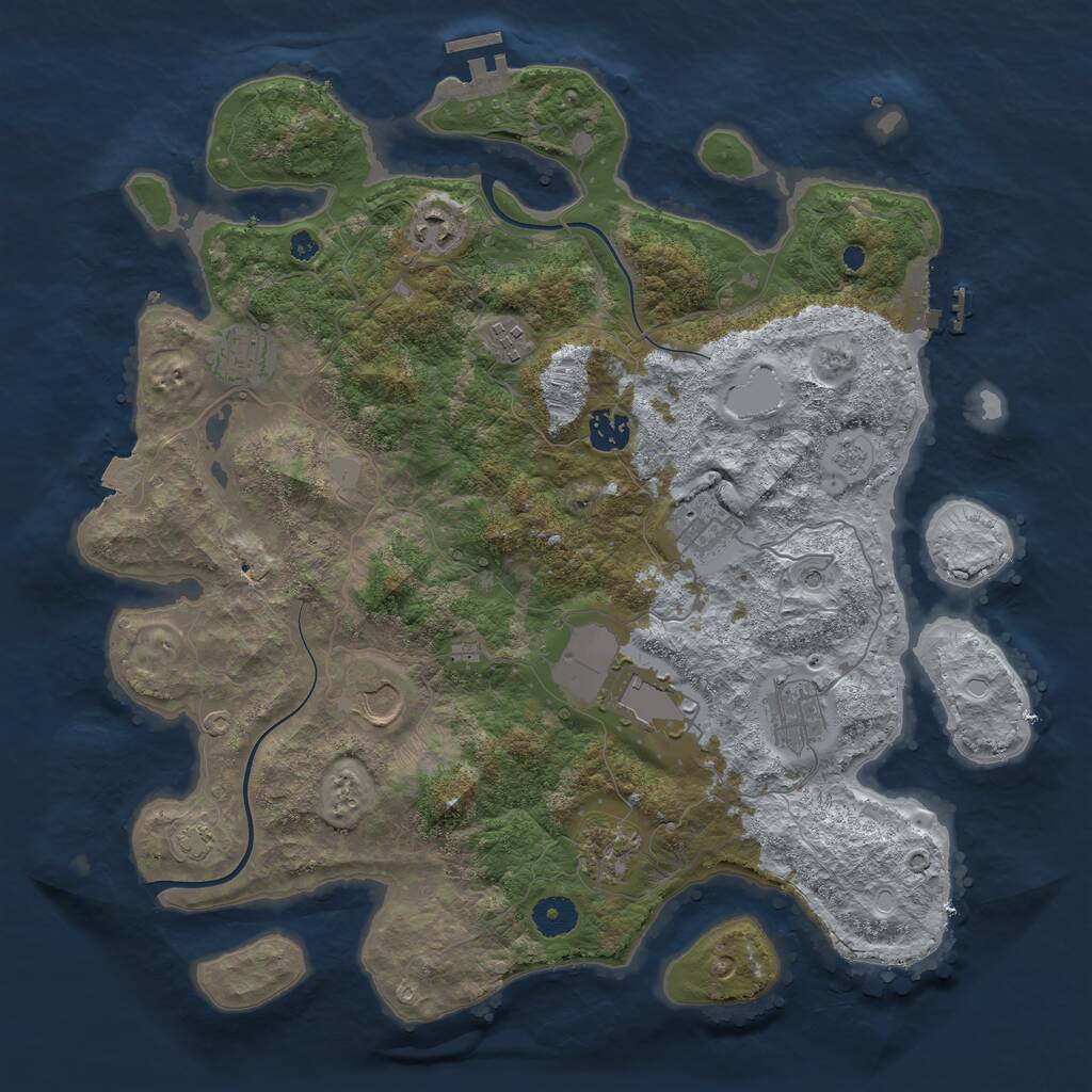 Rust Map: Procedural Map, Size: 3875, Seed: 64746767, 15 Monuments