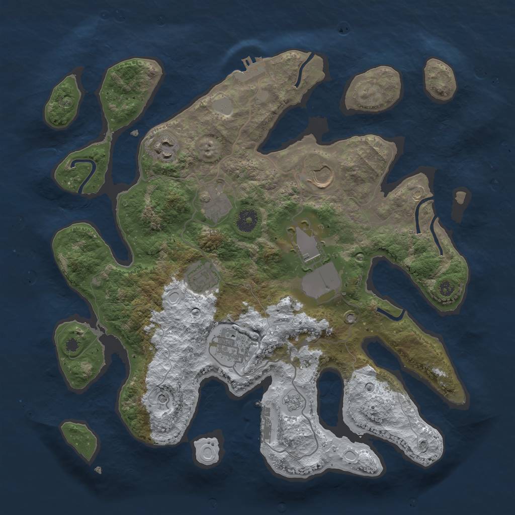 Rust Map: Procedural Map, Size: 3500, Seed: 20101, 15 Monuments