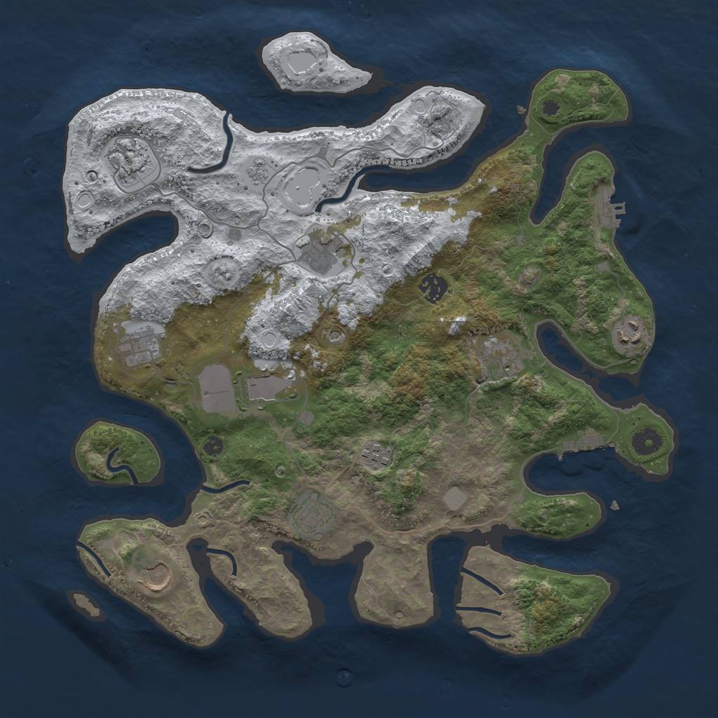 Rust Map: Procedural Map, Size: 3850, Seed: 887809137, 19 Monuments
