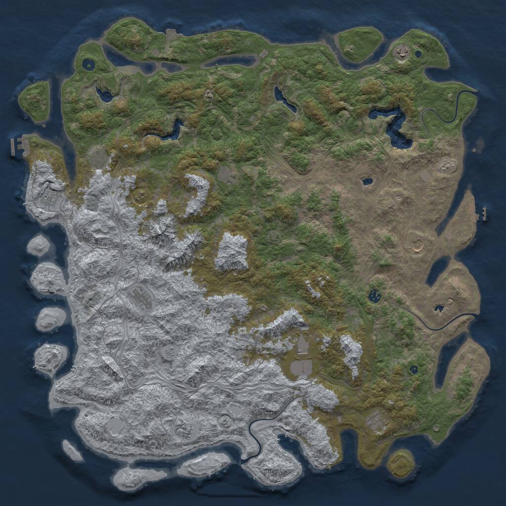Rust Map: Procedural Map, Size: 6000, Seed: 1619478232, 17 Monuments
