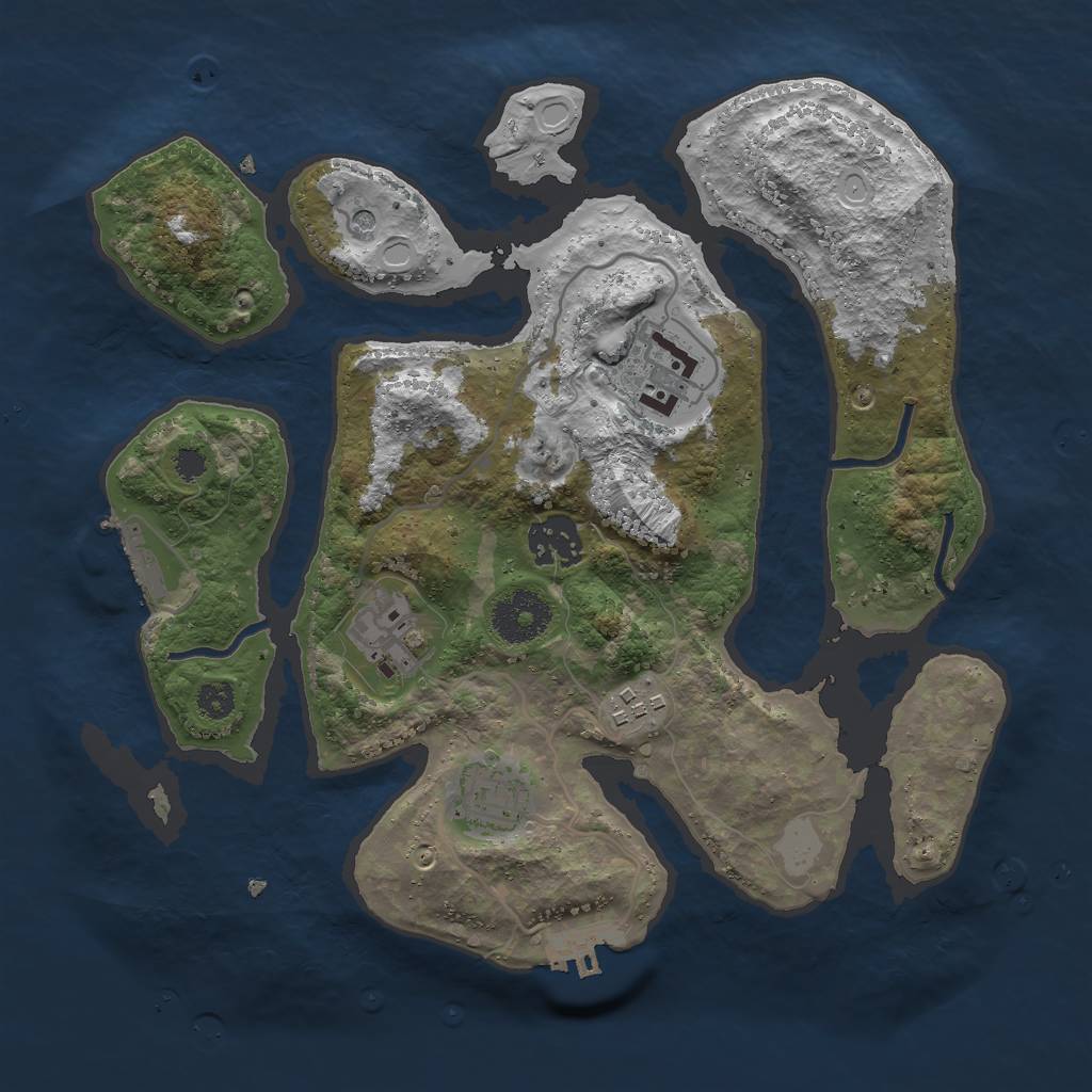 Rust Map: Procedural Map, Size: 3000, Seed: 1488, 13 Monuments