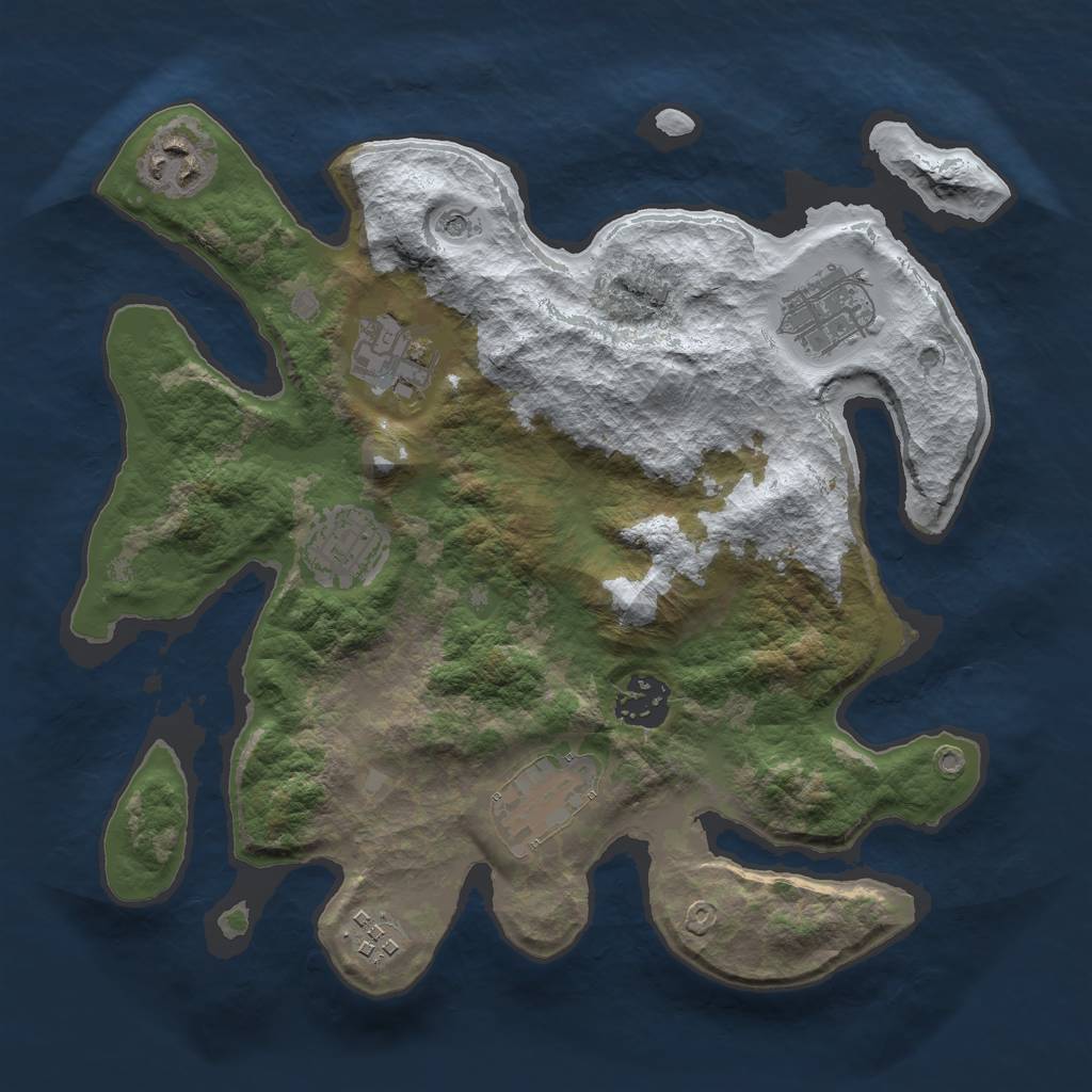 Rust Map: Barren, Size: 3000, Seed: 926986, 10 Monuments