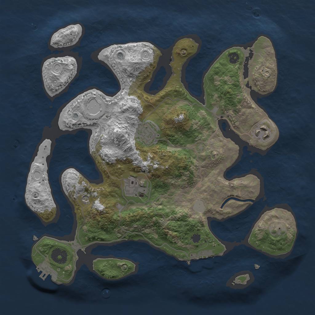 Rust Map: Procedural Map, Size: 3000, Seed: 240512804, 11 Monuments