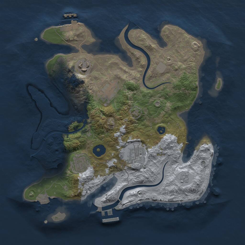 Rust Map: Procedural Map, Size: 3000, Seed: 387625, 9 Monuments