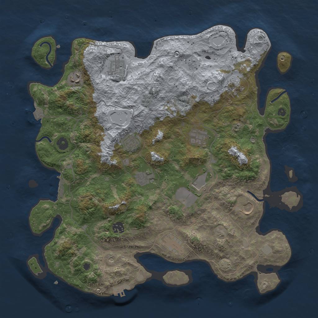 Rust Map: Procedural Map, Size: 4000, Seed: 5, 19 Monuments