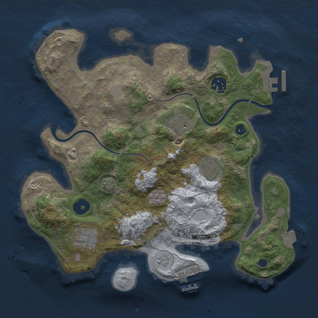 Rust Map: Procedural Map, Size: 3000, Seed: 789788, 10 Monuments