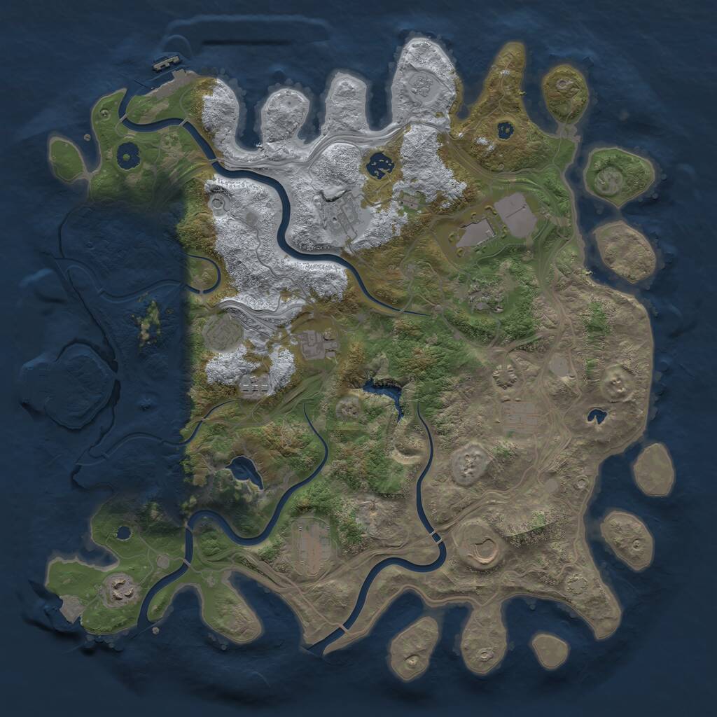Rust Map: Procedural Map, Size: 4250, Seed: 793197, 17 Monuments