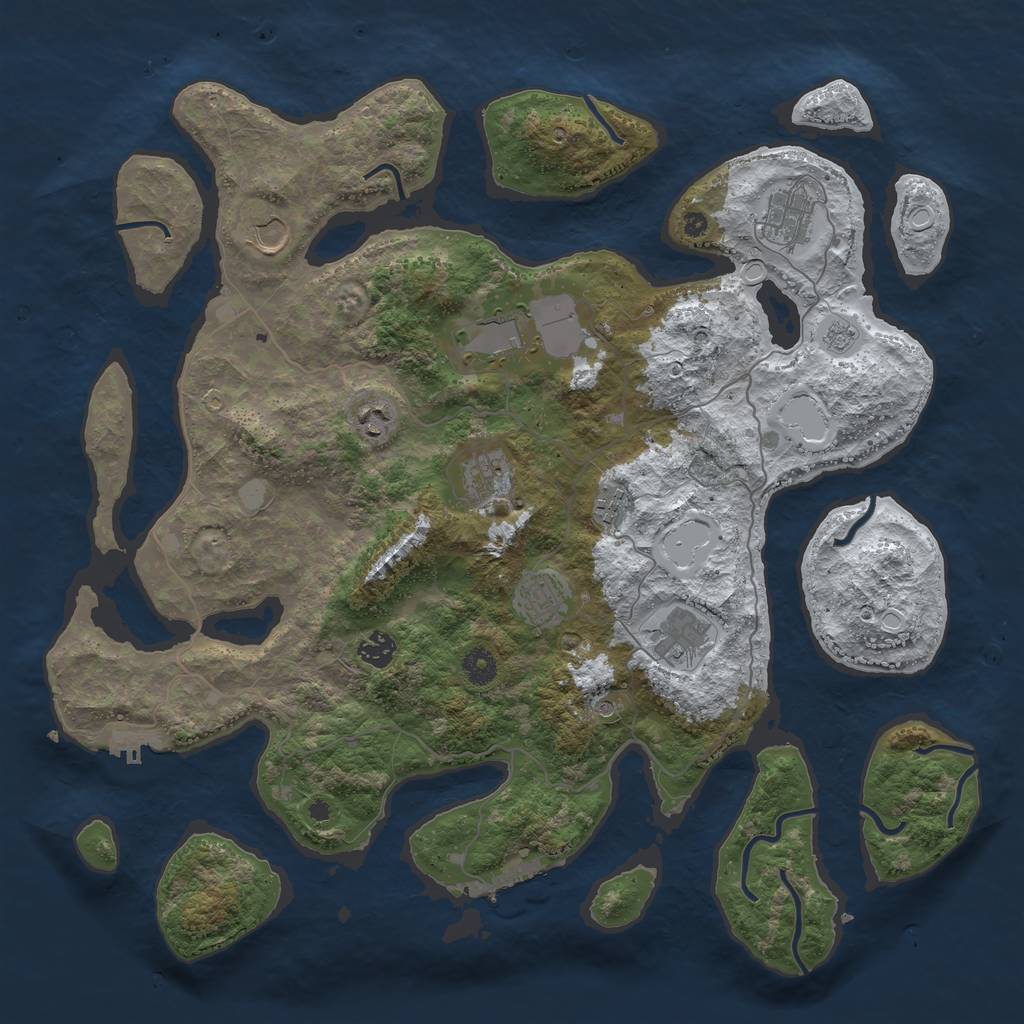 Rust Map: Procedural Map, Size: 4250, Seed: 330598444, 18 Monuments