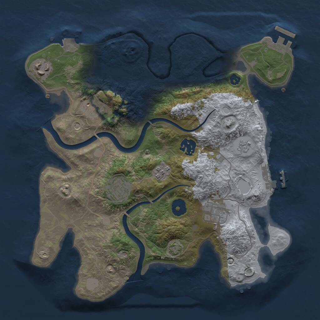 Rust Map: Procedural Map, Size: 3000, Seed: 530340, 12 Monuments