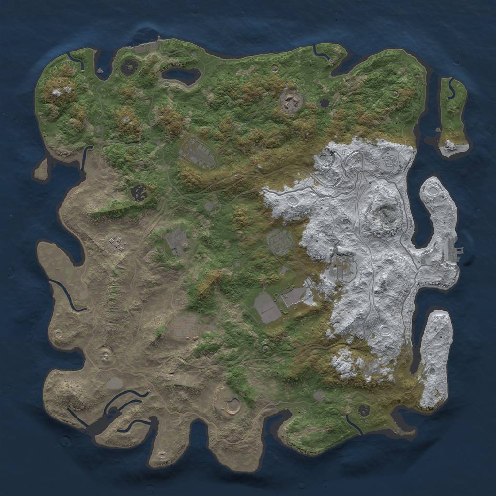 Rust Map: Procedural Map, Size: 4500, Seed: 420, 19 Monuments