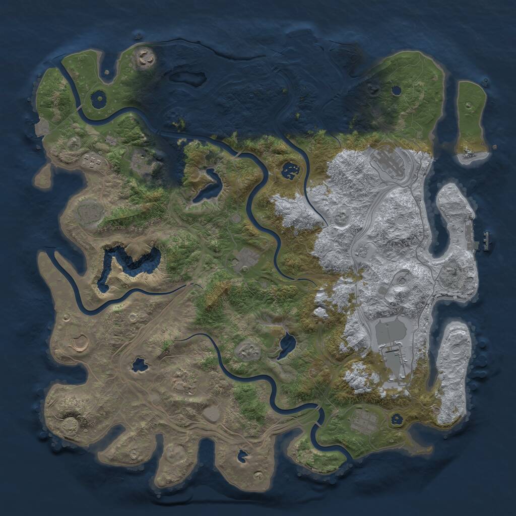 Rust Map: Procedural Map, Size: 4500, Seed: 420, 17 Monuments