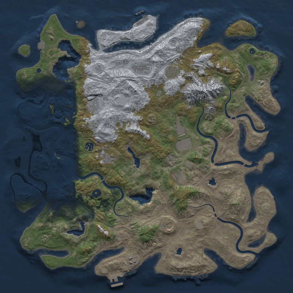 Rust Map: Procedural Map, Size: 5000, Seed: 101035463, 16 Monuments